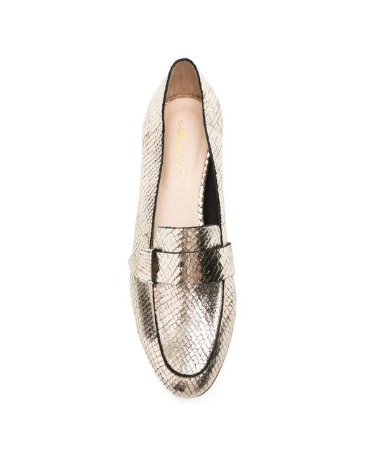 Anna F. White Mocassins À Effet Peau De Serpent
