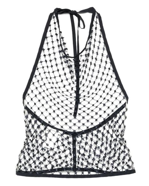 Lemaire Black Fishnet Halter Top