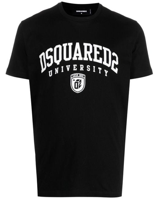 College Print T -Shirt DSquared² de hombre de color Black