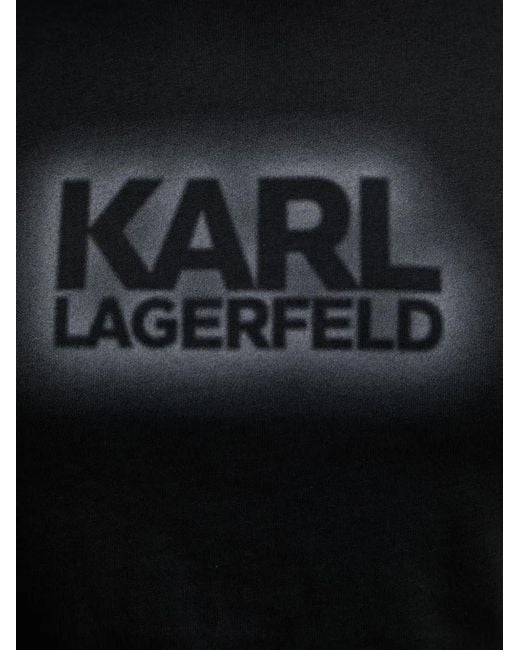 Karl Lagerfeld Black Logo-Print T-Shirt for men