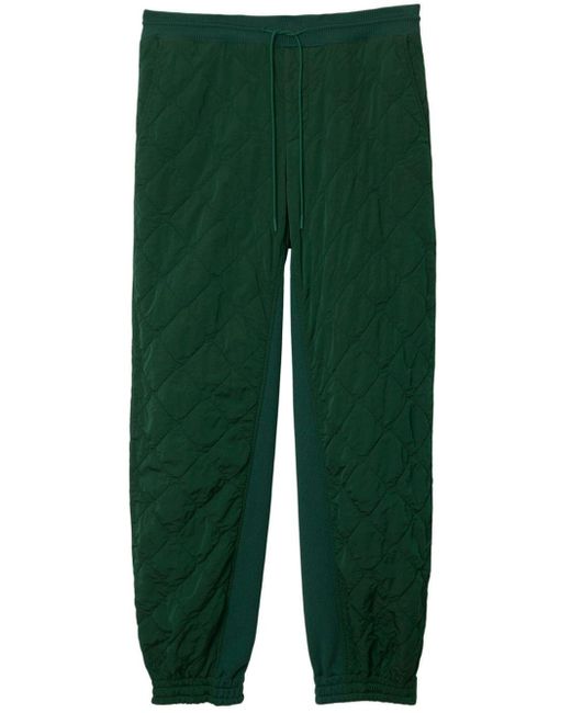 Pantaloni sportivi trapuntati di Burberry in Green da Uomo