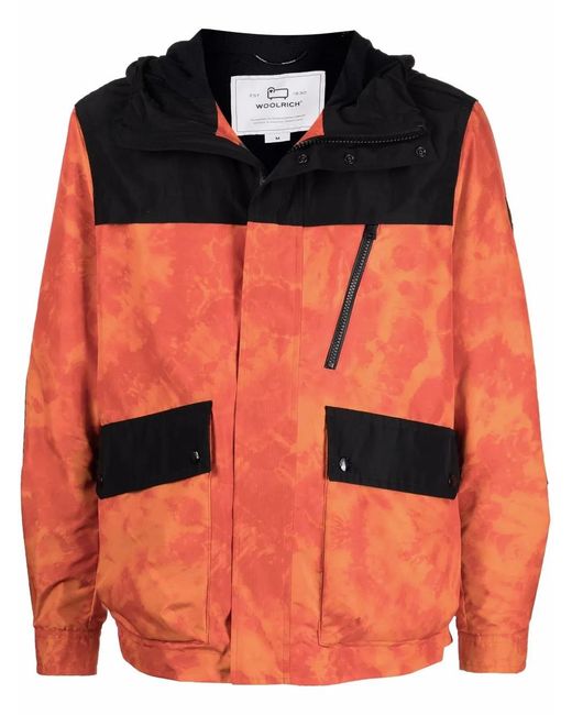 Woolrich Orange Coupe-Vent Trek À Imprimé Tie Dye for men