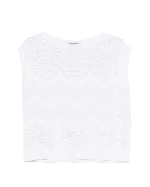 D.exterior White Chevron Tank Top