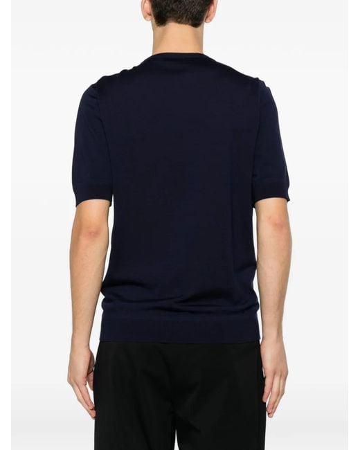 Roberto Collina Blue Short-Sleeve Crew-Neck T-Shirt for men