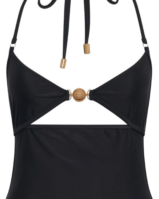 MARINE SERRE Black Jersey Swimsuit