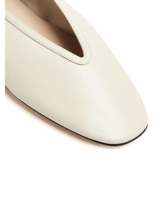 Le Monde Beryl White Luna Leather Ballerina Shoes