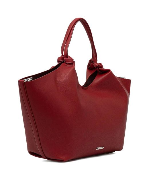 DKNY Red Large Paulaknotted Handle Tote Bag