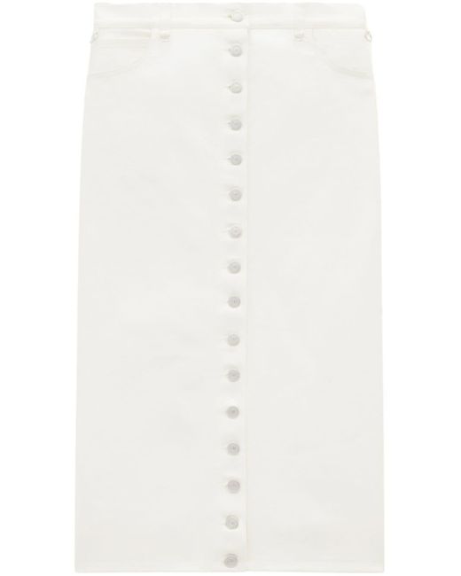 Courreges White Tief sitzender Jeans-Minirock