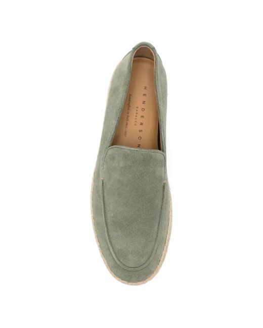 Henderson Green Suede Espadrille Loafers for men