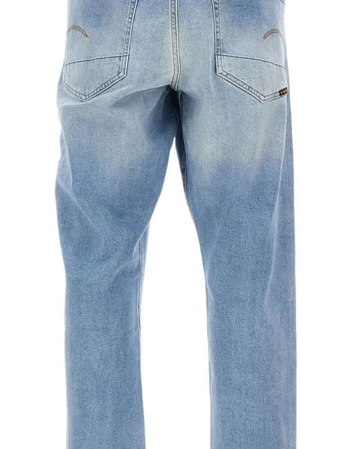 G-Star Blue 3301 Stonewashed Tapered Jeans for men