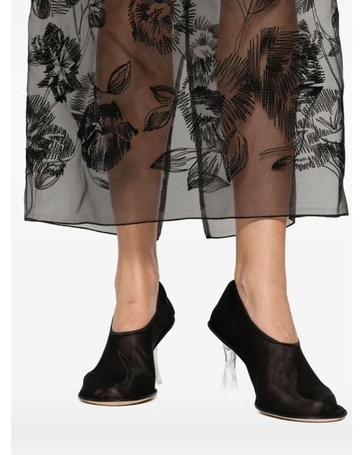Liviana Conti Black Floral-Motif Skirt