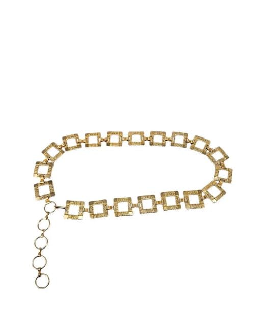Madison Metallic Hammered-Effect Chain-Link Belt