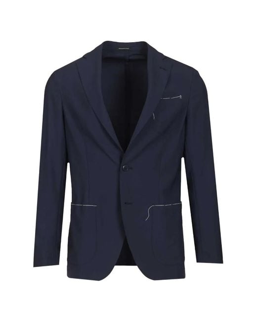 Al Duca D'aosta Blue Wool Single-Breasted Blazer for men