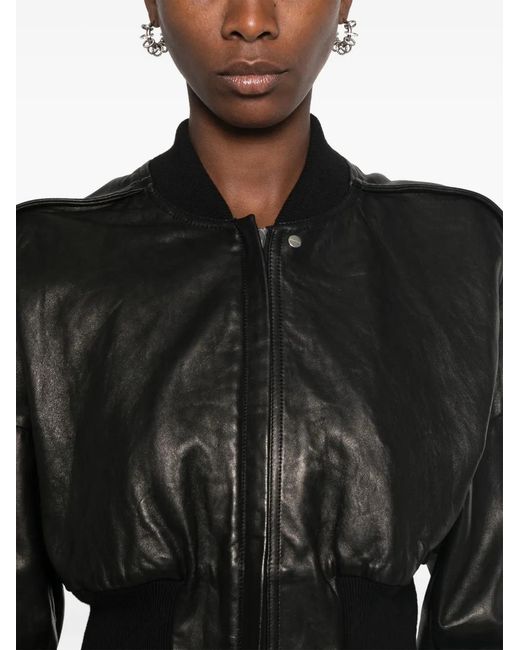 Rick Owens Black Leather Jacket