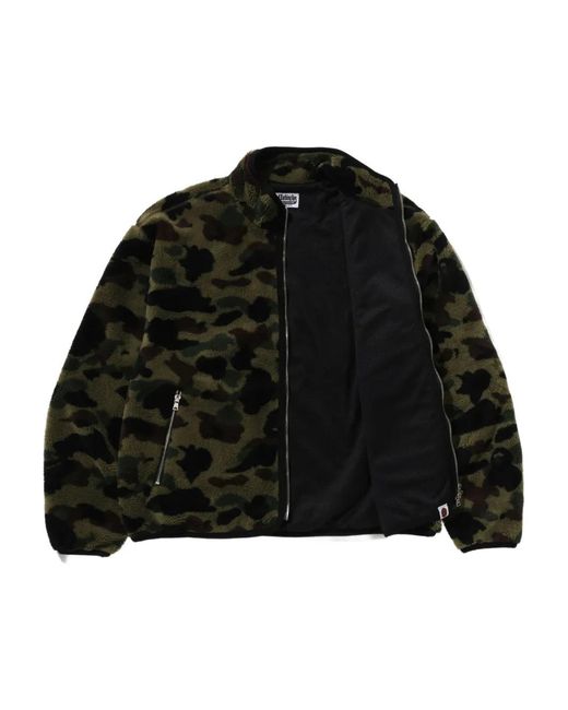 A Bathing Ape Black Camouflage-Pattern Zip-Up Jacket for men