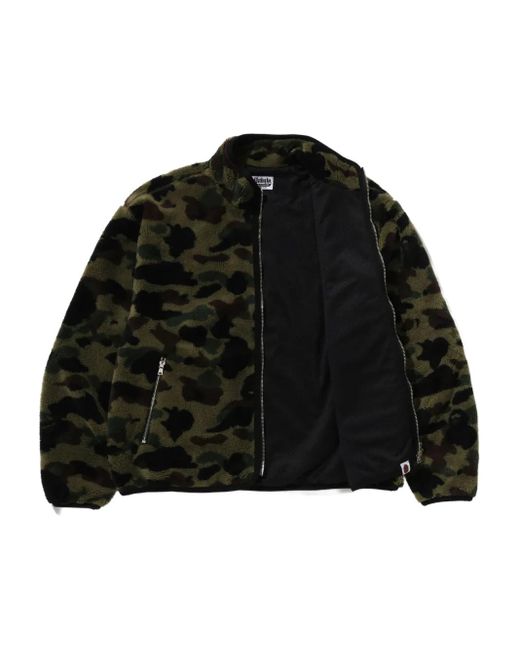 A Bathing Ape Black Camouflage-Pattern Zip-Up Jacket for men