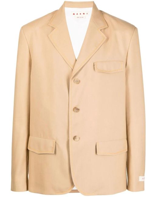 Marni Natural Single-Breasted Blazer for men