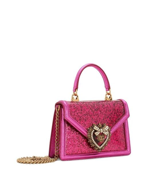 Petit sac à main Devotion à anse sur le dessus Dolce & Gabbana en coloris Pink