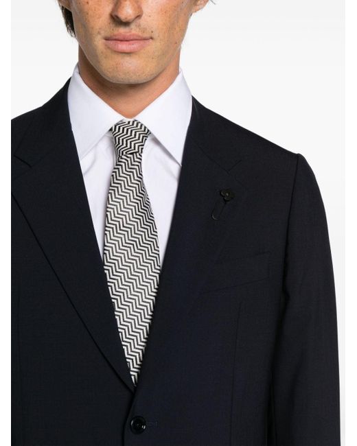 Lardini Black Single-breasted Wool Suit Set for men