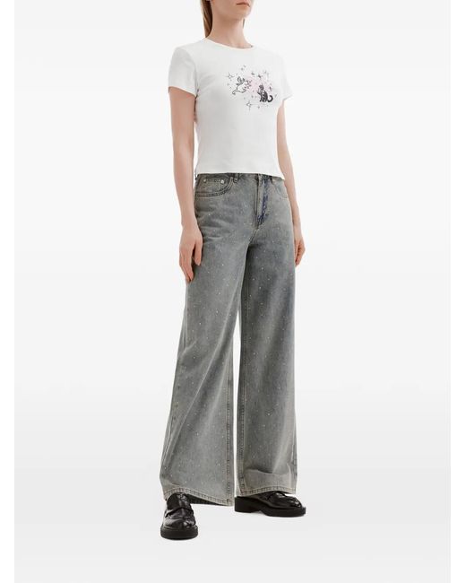 B+ AB White Graphic-Print T-Shirt