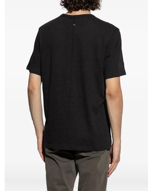 Rag & Bone Black Fish-Embroidered Cotton T-Shirt for men
