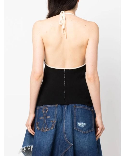 Sunnei Black Halterneck Knitted Top