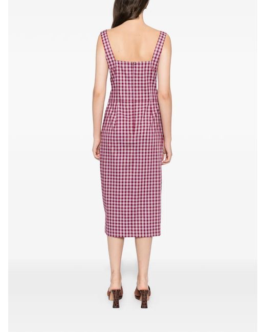 BLAKLACE Purple Straps Checkered Dress