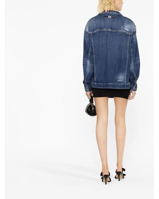 DSquared² Blue Distressed Denim Jacket