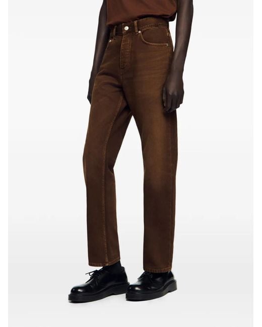 Sandro Brown Regular Washed-Effect Jeans for men