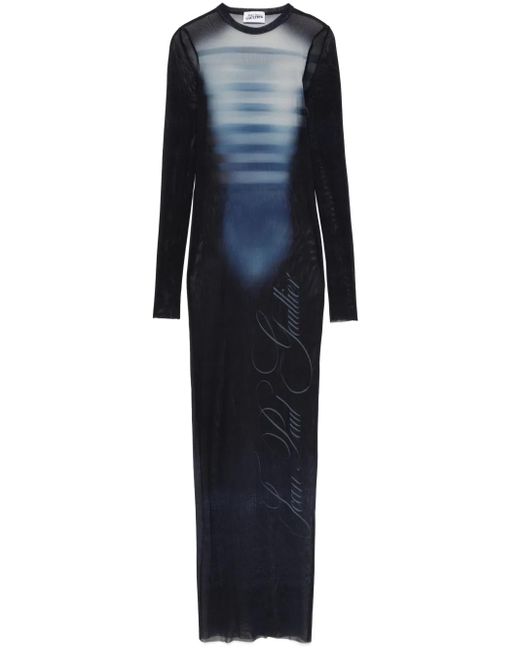 Jean Paul Gaultier メッシュ マキシドレス Blue