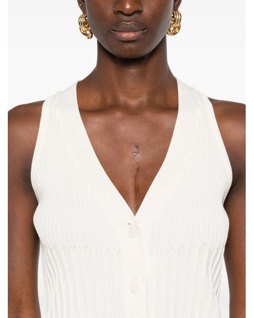 Max Mara White Bimba Waistcoat