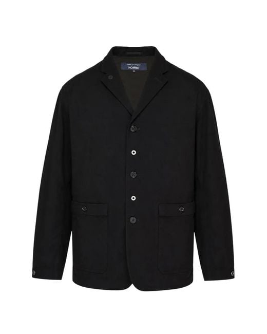 Comme des Garçons Black Button-Up Patch-Pocket Jacket for men