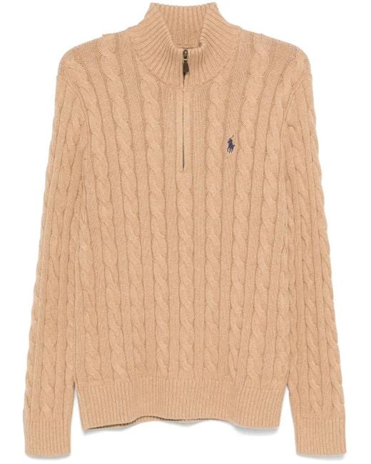 Polo Ralph Lauren Pullover Mit Zopfmuster in Natural für Herren