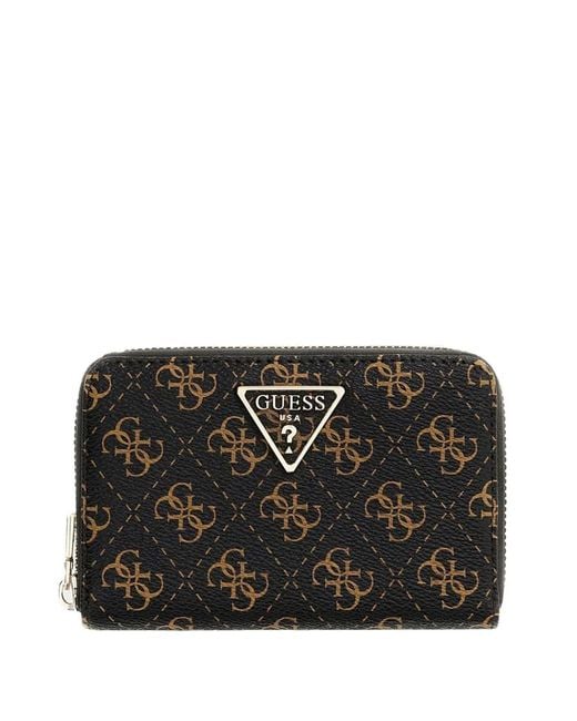 Guess Black Monogram-Pattern Wallet