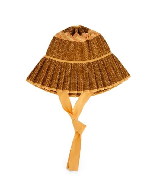 Lorna Murray Brown Ravello Check-Pattern Woven Sun Hat