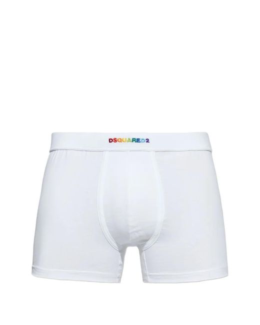 DSquared² White Logo-Embroidered Boxers for men