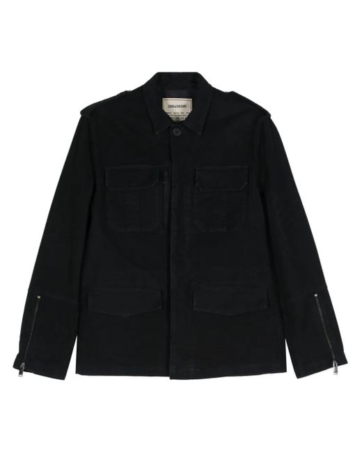 Zadig & Voltaire Black Keegan Moleskine Cotton Jacket for men