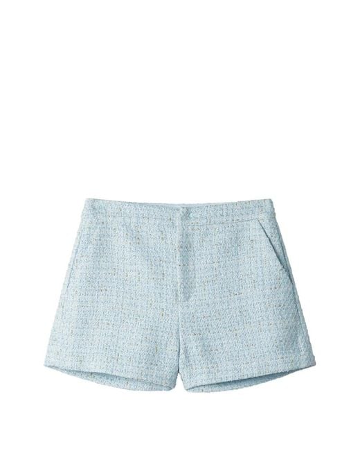 B+ AB Blue Textured Shorts