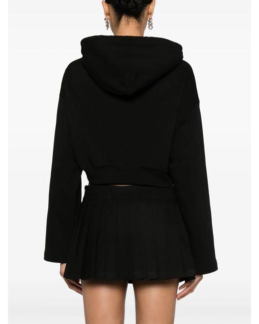Versace Black Medusa Head-Embellished Cropped Hoodie