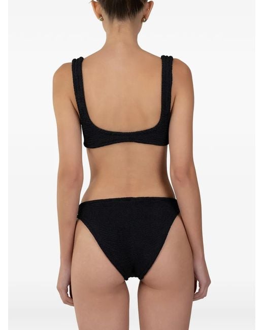 Paramidonna Black Serena V-Neck Textured Bikini