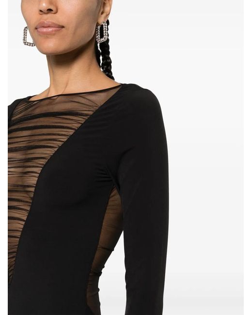 Maison Close Black Nuit Fauve Long-Sleeve Mini Dress