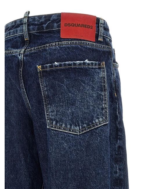 DSquared² Blue Loose Twst Twisted-Seam Jeans