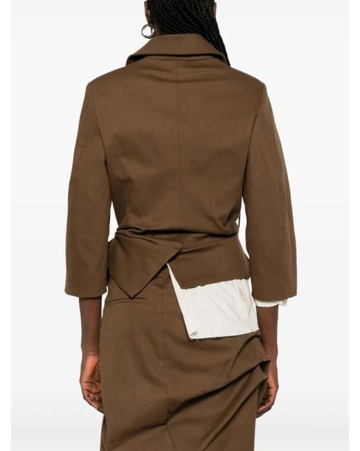 Elena Velez Brown Double-Breasted Jacket