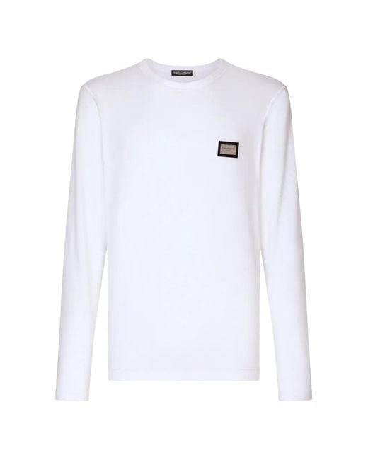 Dolce & Gabbana メンズ ホワイト ロゴタグ ロングTシャツの通販はau