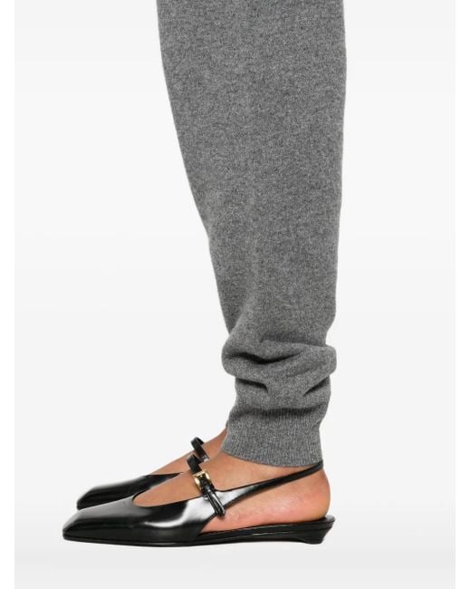 Loulou de Saison Gray Elastic-Cuffed Cashmere Trousers