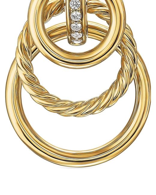 David Yurman Metallic 18K Dy Mercer Diamond Earrings