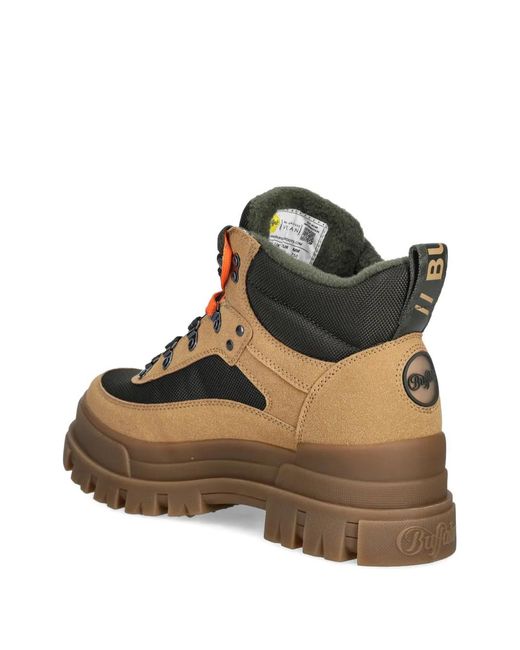 Buffalo Brown Aspha Lug-Sole Lace-Up Boots