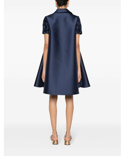 Blanca Vita Blue A-line Twill Mini Dress