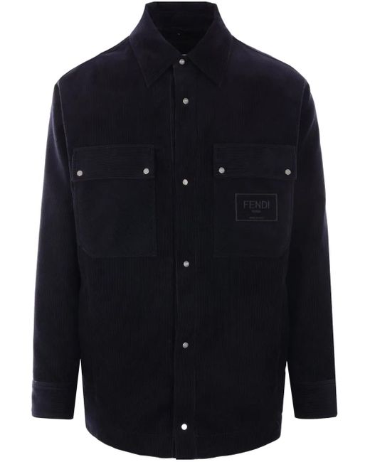 メンズ Fendi コーデュロイ シャツジャケット Blue