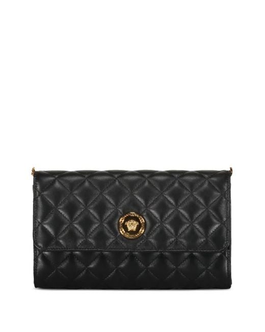 Versace Black Quilted Clutch Bag
